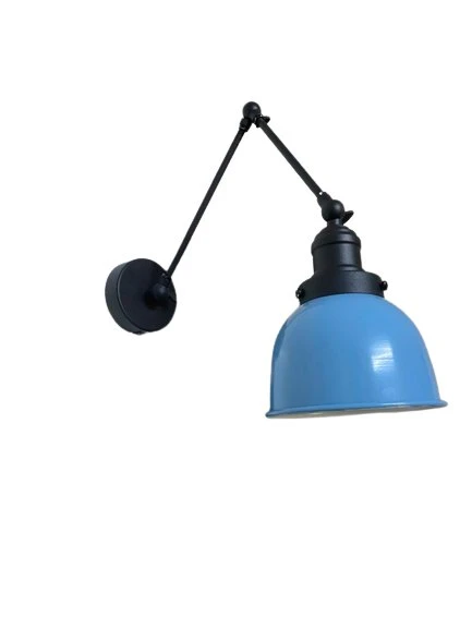 Rsylight Retro Metal Dekoratif Akrobatik Rustik Mavi Mafsallı Duvar Aplik