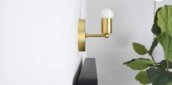 Rys Retro Metal Mat Gold Dekoratif Duvar Aplik