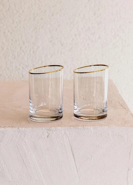 The Mia Gina Kahve Yanı Su Bardağı Gold 6lı Set - 3