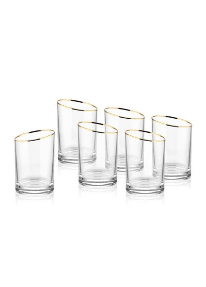 The Mia Gina Kahve Yanı Su Bardağı Gold 6lı Set