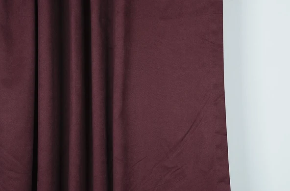 DOKUMA BORDO RENK (EKSTRAFOR BÜZGÜLÜ) TEK KANAT FON PERDE 150x260 CM - Resim 4