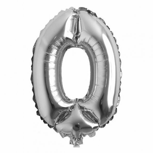 RAKAM 0 YAŞ GÜMÜŞ FOLYO BALON DOĞUM GÜNÜ HELYUM UYUMLU 100 CM