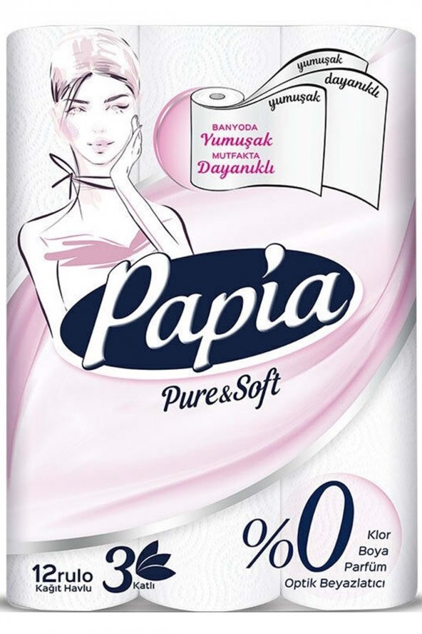 PAPİA Pure Soft Kağıt Havlu 12li Paket