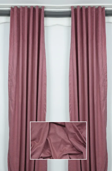 DOKUMA GÜL KURUSU RENK (EKSTRAFOR BÜZGÜLÜ) TEK KANAT FON PERDE 150x260 CM - Resim 3