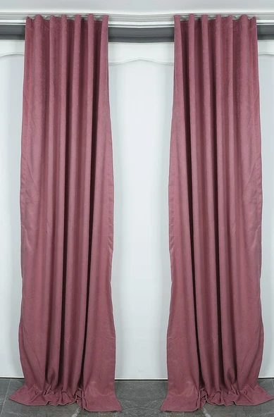 DOKUMA GÜL KURUSU RENK (EKSTRAFOR BÜZGÜLÜ) TEK KANAT FON PERDE 150x260 CM - Resim 2