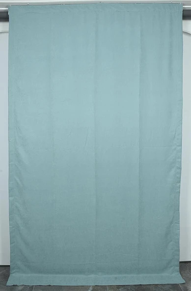 DOKUMA SU YEŞİLİ RENK (EKSTRAFOR BÜZGÜLÜ) TEK KANAT FON PERDE 150x260 CM ürün görseli
