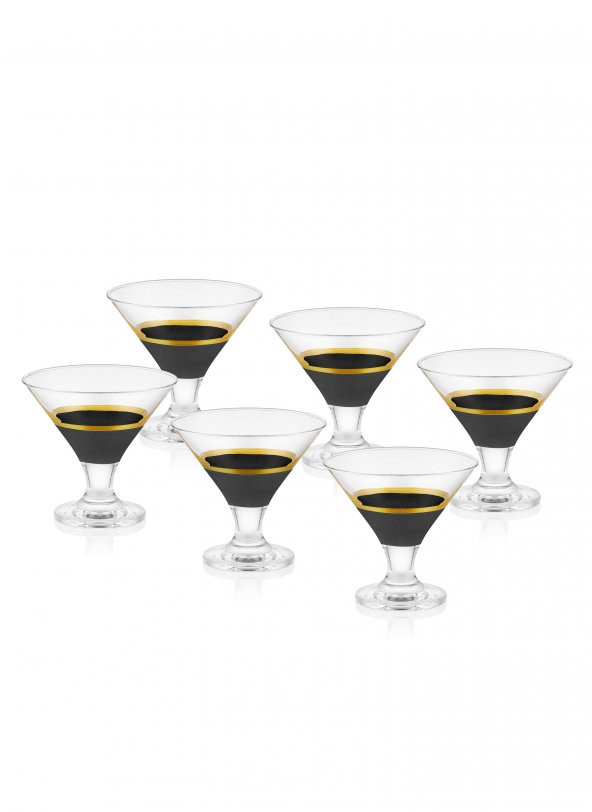 The Mia Glow Dondurmalık Siyah Gold 6lı Set