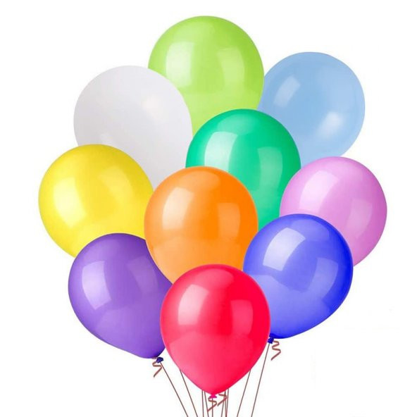 nistabolje 200 Adet Renkli Balon Karışık Renk Parti Doğum Günü Kutlama Özel Günler