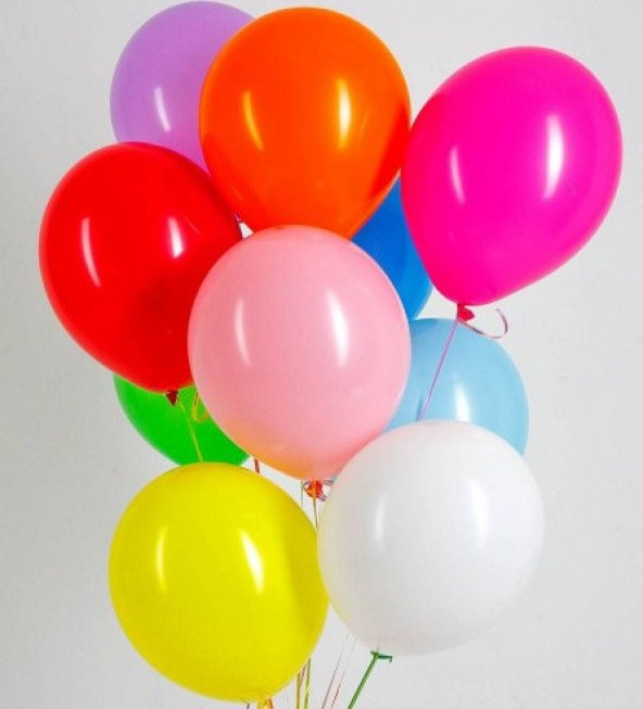nistabolje Renkli Balon 100lü Karışık Renk Parti Doğum Günü Kutlama Özel Günler