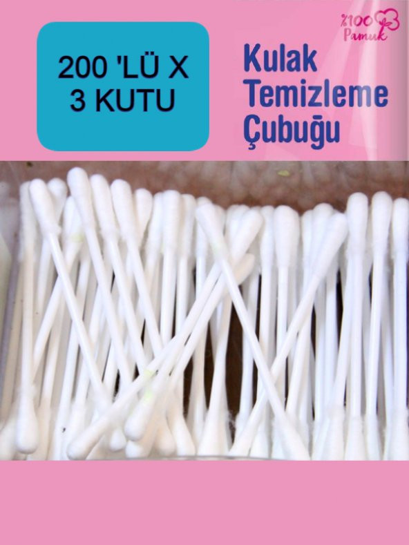 nistabolje 3 Kutu Kulak Çöpü Pamuklu Kulak Temizleme Çubuğu