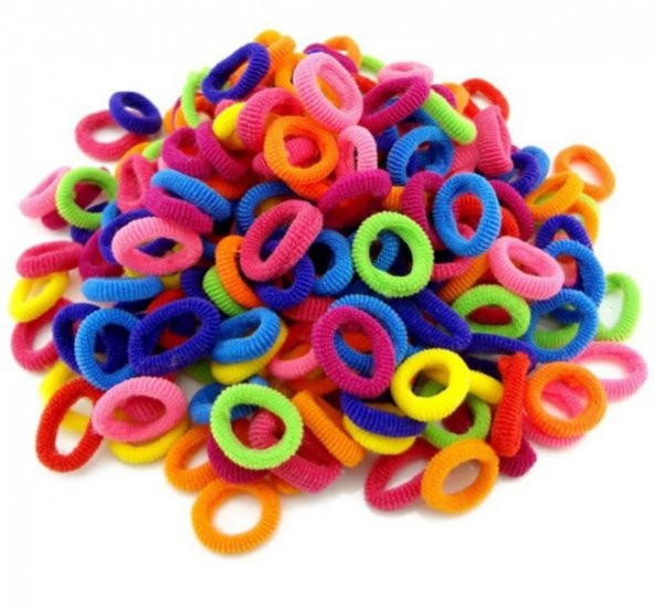 nistabolje Kadın Saç Tokası 24 Adet Orta Boy Esnek Renkli Havlu Lastik Toka