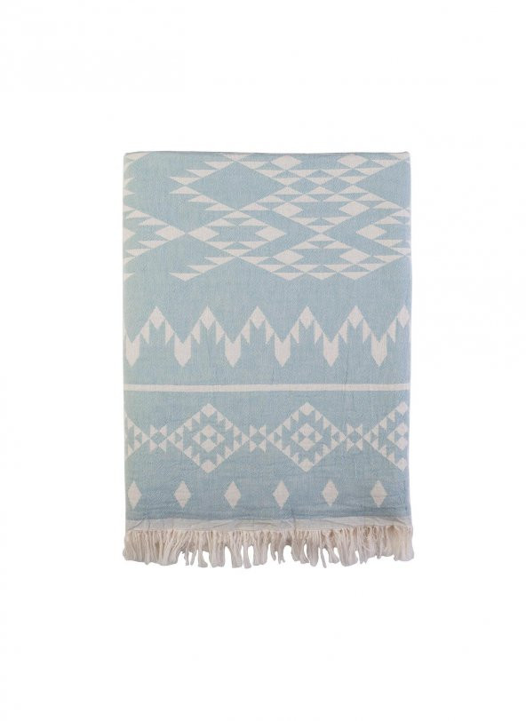 The Mia Kilim Throw Mavi 130x170 Cm