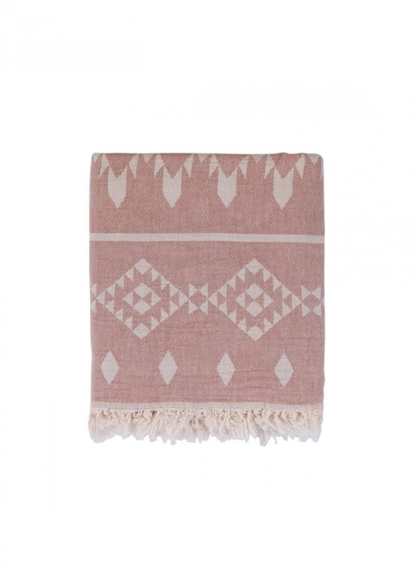 The Mia Kilim Throw Pastel Pembe 130x170 Cm