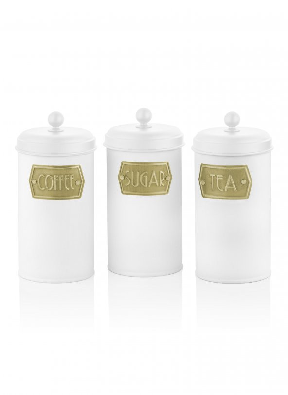 The Mia Çay Şeker Kahve Kavanozu - Beyaz