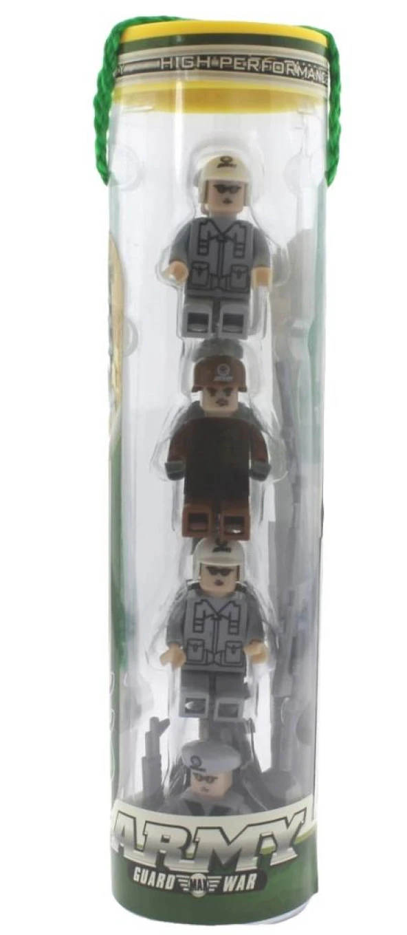 Amz. Ausini Army 8'li Tüp Kutu Figür Seti Gri - 3