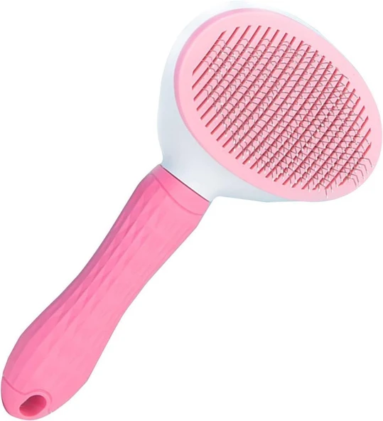 Clean Ucu Toplu Kedi Köpek Basmalı Otomatik Temizlenen Tarak Pembe ürün görseli 1