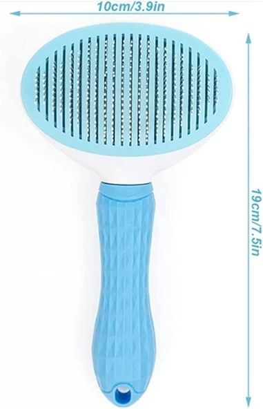 Clean Ucu Toplu Kedi Köpek Basmalı Otomatik Temizlenen Tarak Mavi ürün görseli 1