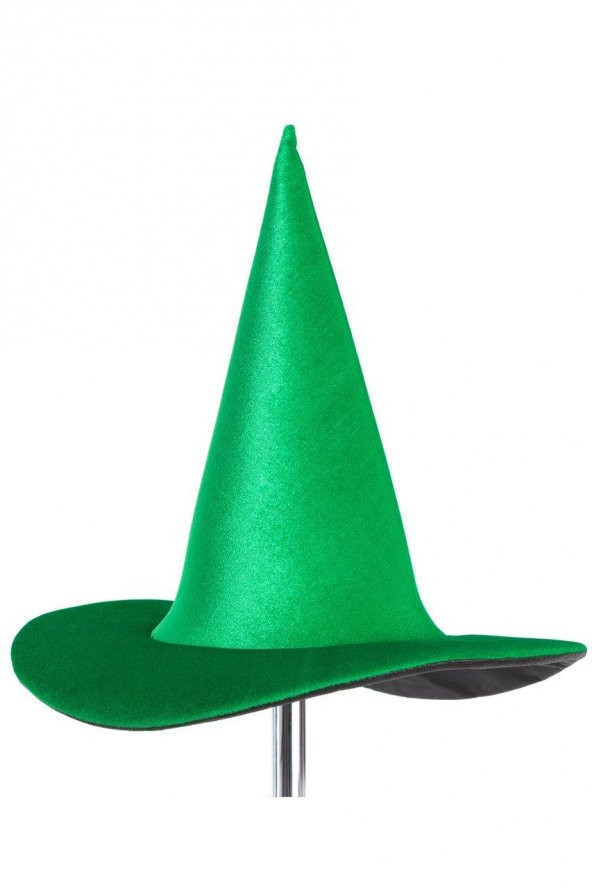 Genç ve Yetişkin Halloween Cadılar Bayramı Yeşil  Şapka - Halloween Cadı Kostümü - Cadı Şapkası