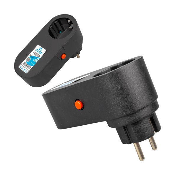 TEKLI SIYAH OVAL KASA TERMAL AKIM KORUMALI PRIZ POWERMASTER - 2