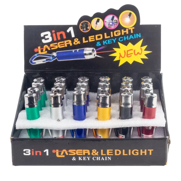 3IN1 KIRMIZI LASER POINT - PARA KONTROL VE EL FENERİ POWERMASTER - 2