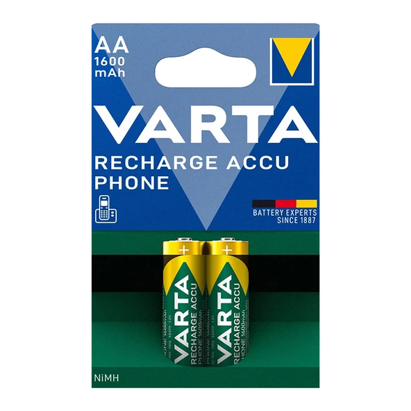 NI-MH 1.2V 1600 MAH HR6 AA ŞARJLI 2Lİ KALEM PİL VARTA