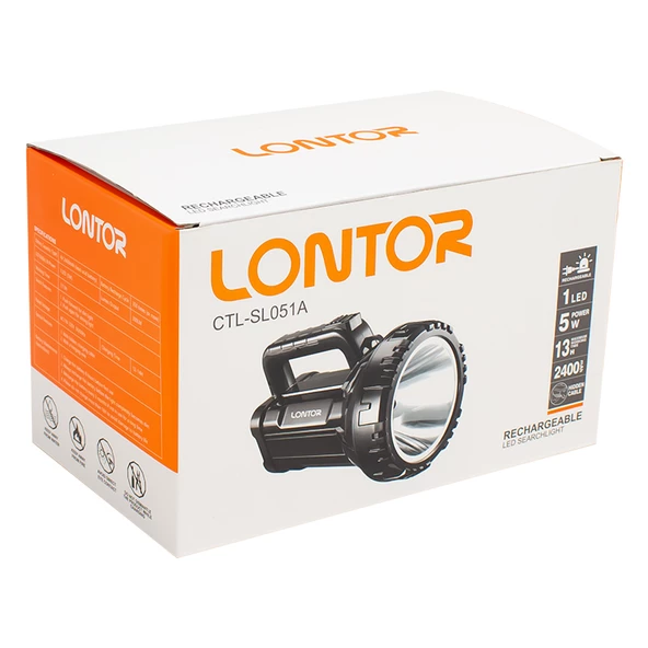 POWERMASTER CTL-SL051A İKİ KADEMELİ 1 POWER LEDLİ 75 WATT ŞARJLI FENER - 3