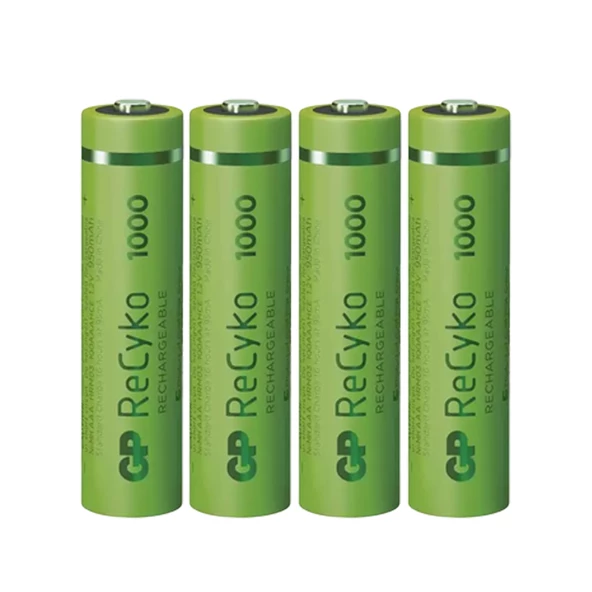 GP RECYKO 950 MAH AAA İNCE 4LÜ ŞARJLI KALEM PİL GP100AAAHCE-2EB4 (GPRHC103E001) - 2