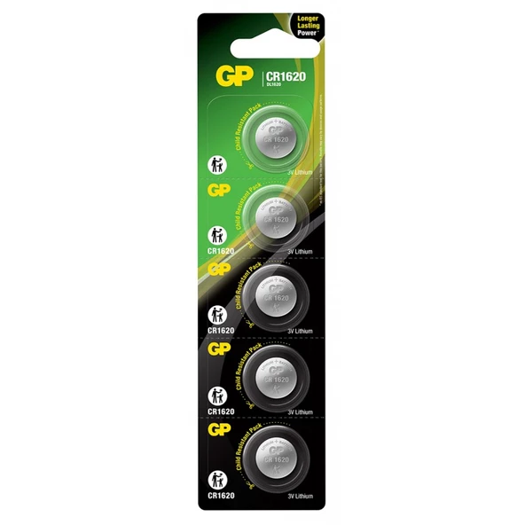 3V LİTYUM PİL 5Lİ PAKET GP CR1620