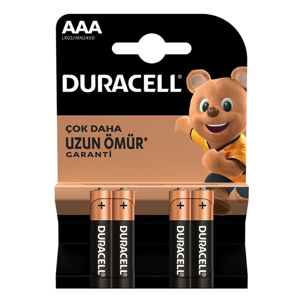 AAA İNCE PİL (4LÜ) PAKET FİYAT DURACELL LR03/MN2400