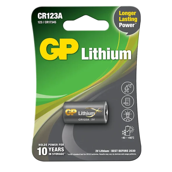 3 VOLT LİTYUM FOTOĞRAF MAKİNESİ PİLİ GP CR123A