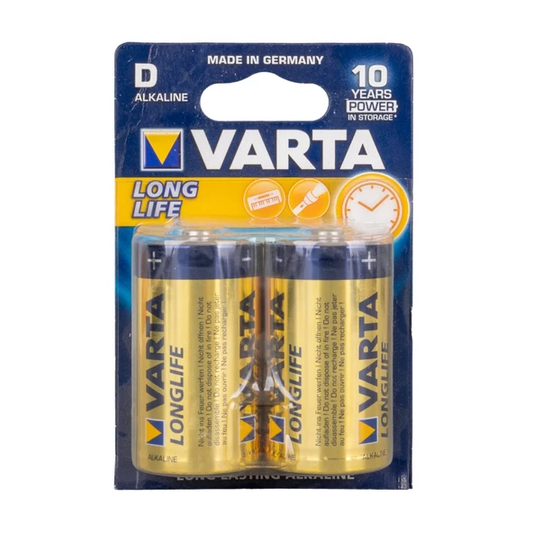 LONGLIFE POWER ALKALİN BÜYÜK BOY D PİL 2Lİ PAKET FİYAT VARTA