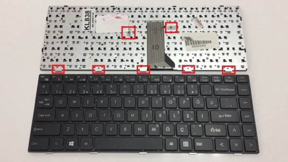 Grundig GNB 1450 B1 B8, JW6 Notebook Klavyesi - Siyah - TR - 3