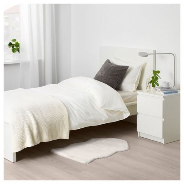 Yumuşak Halı Post ikea 55x85 cm Beyaz Dekoratif Halı Post Beyaz Doğal - 3