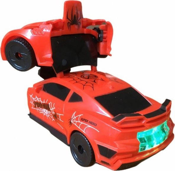 Turkafone Spiderman Örümcek Adam Araba Işıklı Sesli Robot Araba - Resim 2