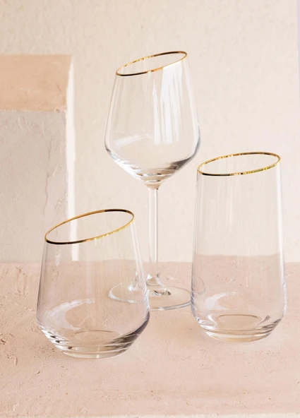 The Mia Gina Şarap Kadehi Gold 6lı Set - 6