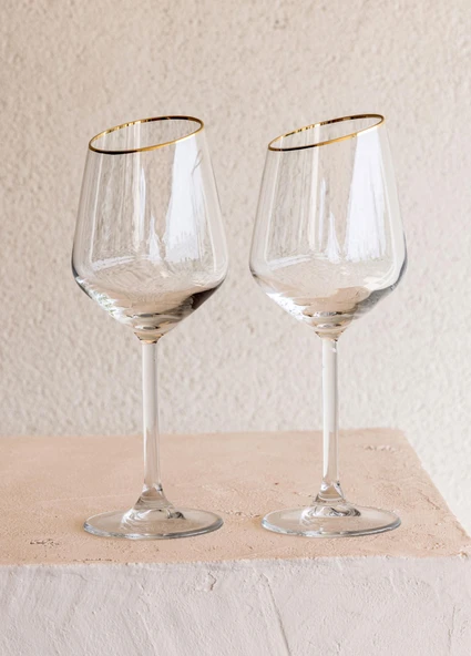 The Mia Gina Şarap Kadehi Gold 6lı Set - 3