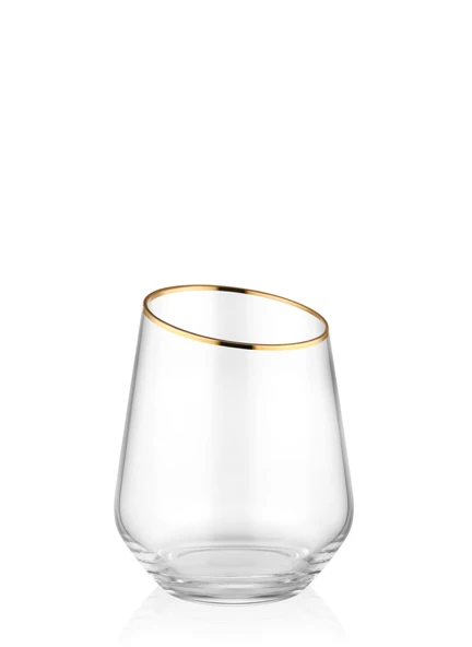 The Mia Gina Su Bardağı Kısa Gold 6lı Set - 2