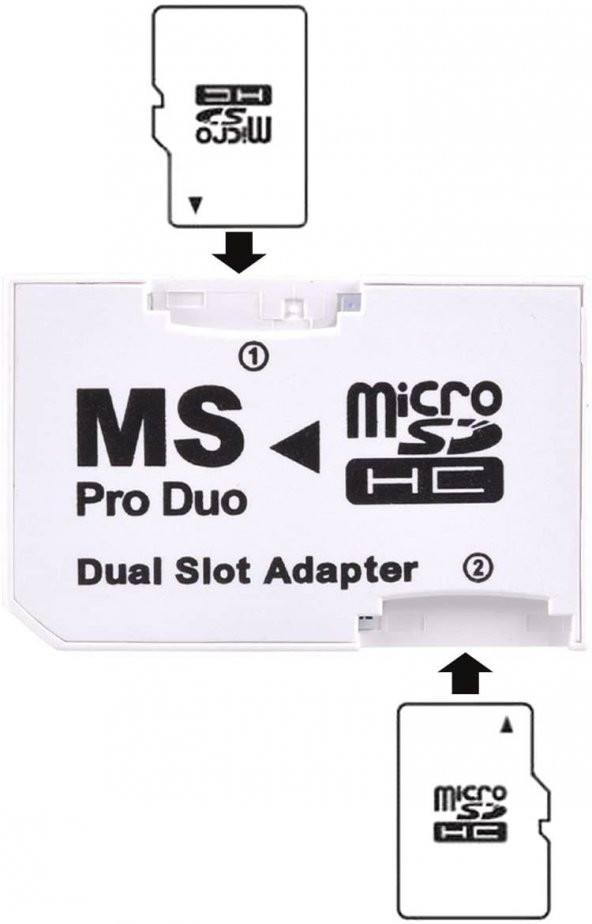 Sony Psp Memory Stick Pro Duo Adaptör Dual Slot Psp Hafıza Kartı Adaptör Dual Mikro Sd Kart Çevirici - 2