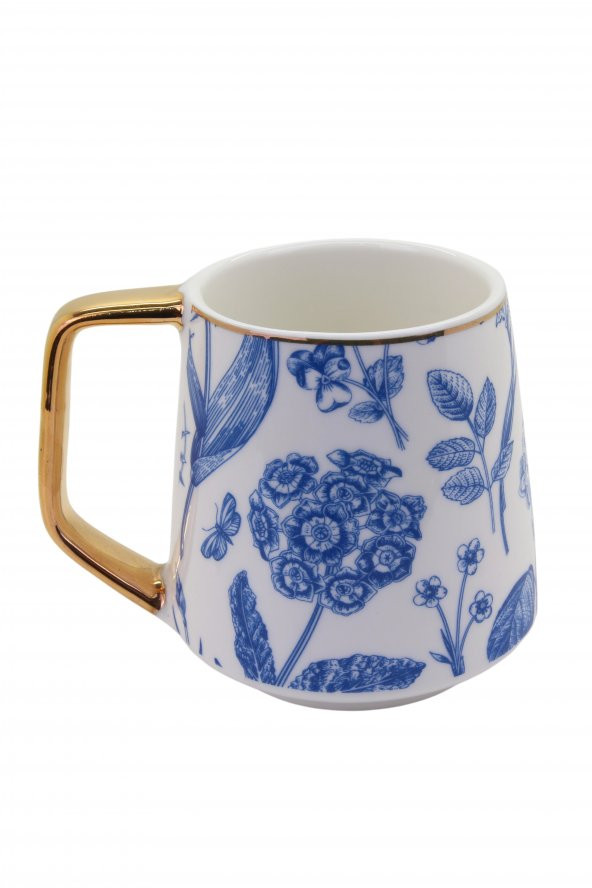 200 Ml Porselen Fincan Renkli Desenli Altın Yaldızlı Çay Kahve Meyve Suyu Bardağı - 4