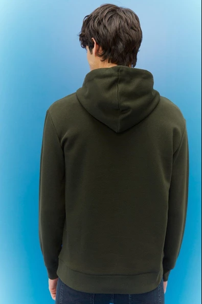 LEE L212302801 Erkek Haki Kapüşonlu Sweatshirt - 4