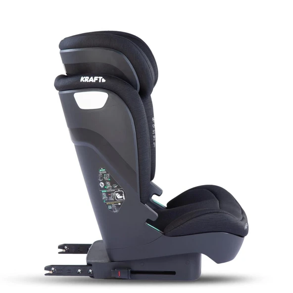 Kraft Henna Fix i-size (100-150 cm) 15-36 Kg Oto Koltuğu Siyah - Resim 3