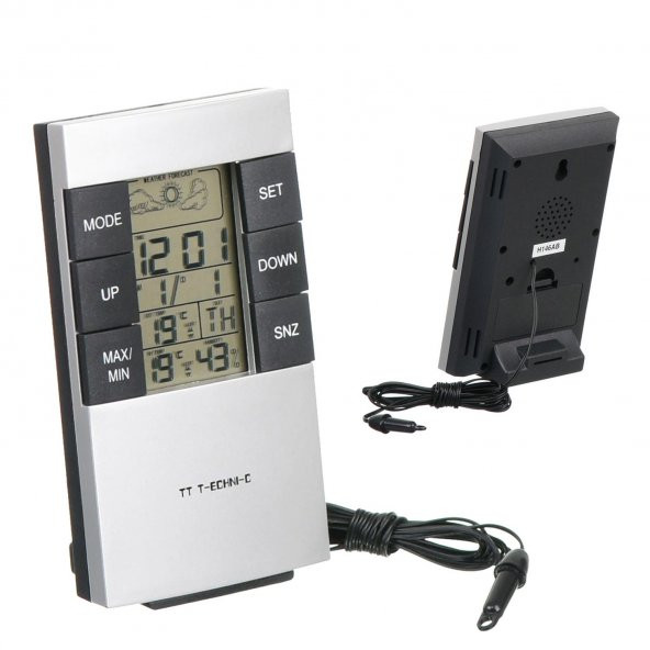 TT T-ECHNI-C H-146AB Termometre Dijital İç Dış Ortam Alarm Saatli