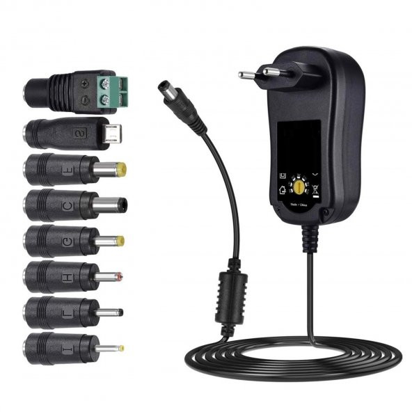 ADAPTÖR KADEMELİ 8 UÇLU 3V/12V 2A 24W S-LİNK SL-129C - 1