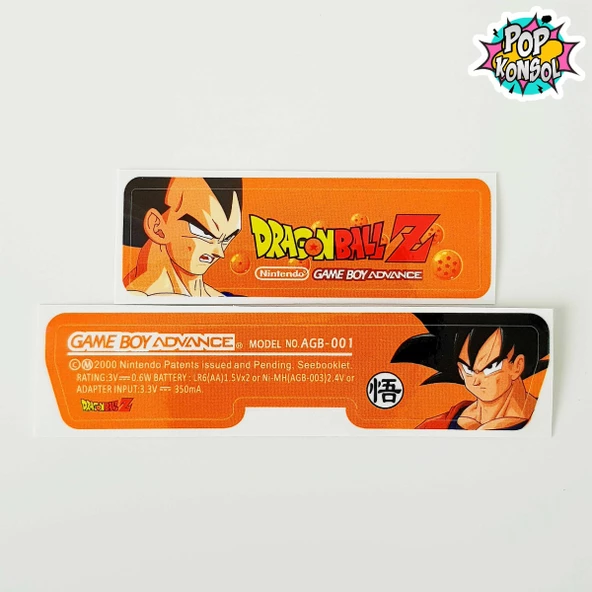 Nintendo GameBoy Advance Arka Yapıştırma Dragon Ball Z MODEL 11 GBA Back Tag Sticker - 1