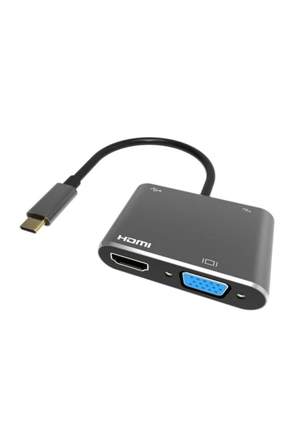 Vcom Type-C To Vga Hdmi Usb Type-C Çevirici