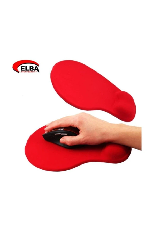 Elba Bileklikli Jel Mouse Pad Kırmızı Bileklik Destekli Mouse Pad