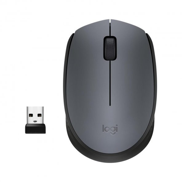 Logitech USB Alıcılı Kablosuz Mouse Siyah Gri