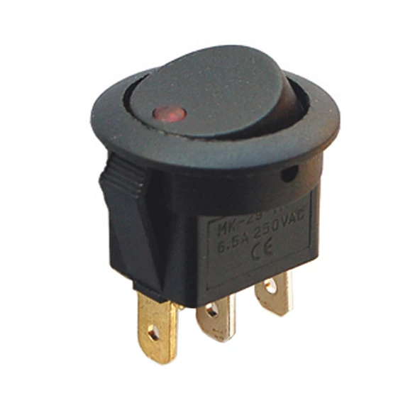 IC-132 YUVARLAK NOKTA ISIKLI ON-OFF 3 PIN 220 VOLT ANAHTAR