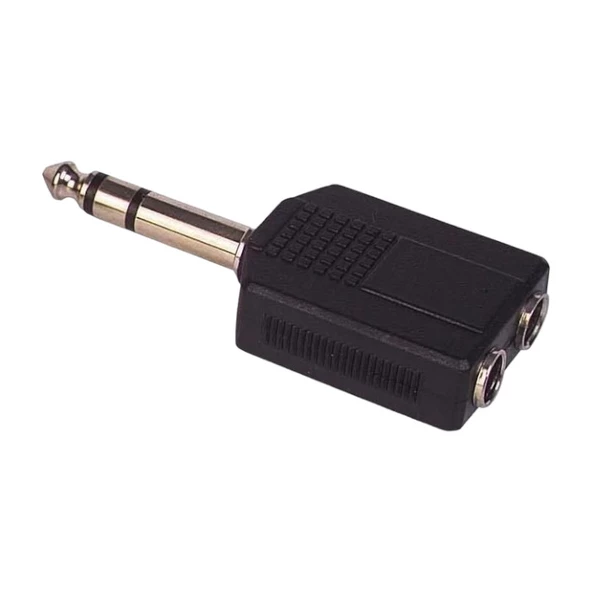 6.3 MM STEREO ERKEK / 6.3 MM STEREO DİSİ X 2 CEVİRİCİ JACK