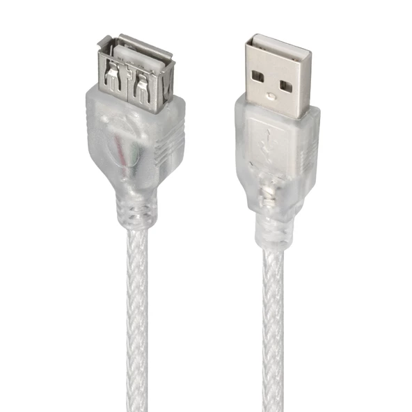 USB UZATMA KABLOSU 3 METRE SEFFAF POWERMASTER